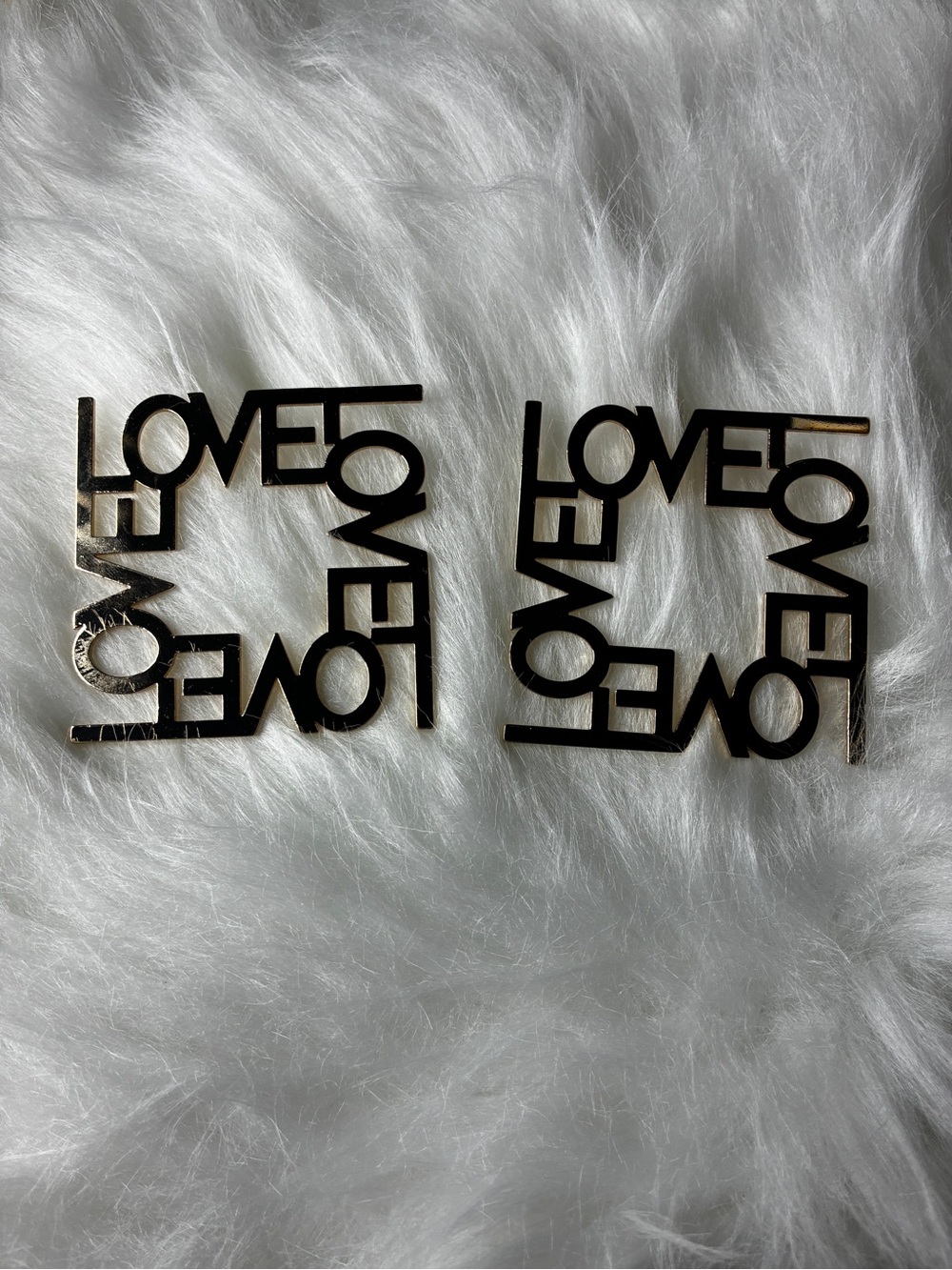 LOVE Word Gold Metal Earrings
